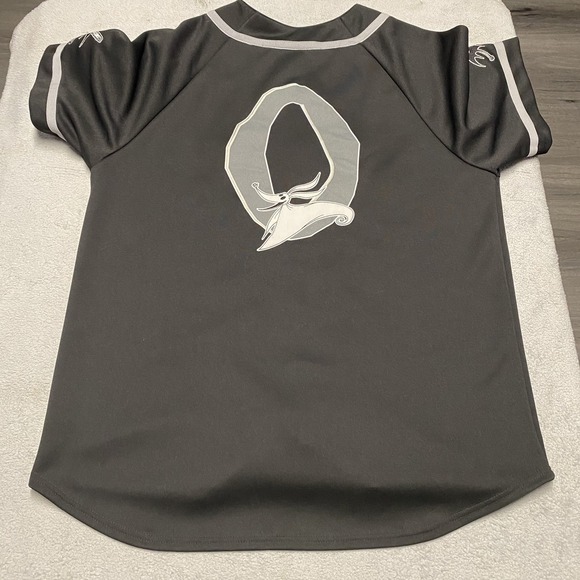 Disney World Nightmare Before Christmas Baseball Jersey Large Black Skellington - Picture 4 of 8